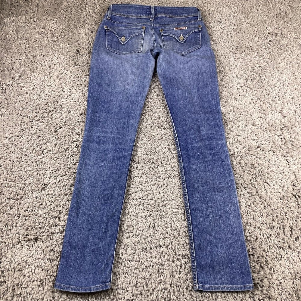 Hudson Collin Flap Skinny Jeans Women's 25 Low Rise Medium Wash Denim 2-Button - Picture 6 of 16